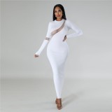 Summer Dress For Women Beach One Piece Korean Style Sexy Slim Fit Buttock Cover Up Nightclub Wear Solid Polyester May