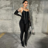 Fitness Women Jumpsuits Striped Spaghetti Straps Rompers Summer New Fashion Outfit Sexy Night Club Party One Piece Overalls