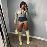 Distressed Denim Shorts Skirts Women High Waist Zipper Fly Skirts 2024 Summer New Popular Streetwear Sexy Club Party Vestidos