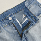 Patchwork See Through Denim Pants High Waist Mesh Sexy Straight Long Pants Women Fashion Summer Streetwear Baggy Jeans