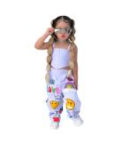 Two piece set of fashionable casual strapless cartoon printed pants for girls