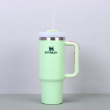 New 30oz second-generation handle car cup with large capacity 304 stainless steel insulated cup, portable with straw and ice cream cup