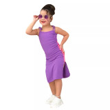 Summer new children's European and American leisure pit stripe sleeveless suspender dress