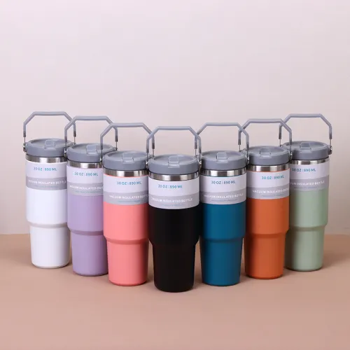 New 304 Stainless Steel Handle Car Cup Outdoor Sports Portable Car Insulation Cup 30oz Car Cup