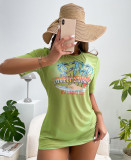 New bikini three piece set with printed sexy European and American top up swimsuit for women