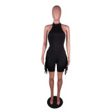 Fashion sports jumpsuit top fringe shorts two-piece set