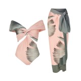 Two piece swimsuit set for vacation beach sexy bikini one piece conservative swimsuit for women