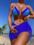 Sexy swimsuit cross-border three piece patchwork contrasting bikini women's swimsuit