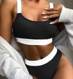 Bikini Women's Swimsuit Split High Waist Swimsuit Solid Color Bikini Women's Swimsuit