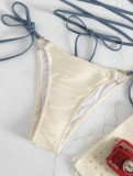 Split hard cup bikini heart drawstring strap swimsuit women's sexy swimsuit