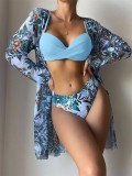 Three point three piece outerwear, long sleeved split swimsuit, women's bikini