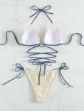Split hard cup bikini heart drawstring strap swimsuit women's sexy swimsuit
