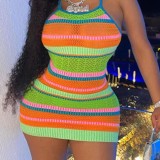 Summer striped slim fit camisole dress