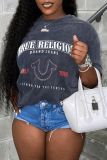Summer T-shirt round neck pullover women's clothing pattern printing 3D digital
