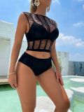 Fun lingerie, fishing net tight fitting suit, strapless bikini jumpsuit, mesh suit