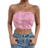 Summer New Women's Fashion One line Neck Sexy Short Fit Spicy Girl Tank Top