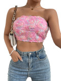 Summer New Women's Fashion One line Neck Sexy Short Fit Spicy Girl Tank Top