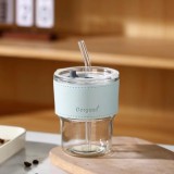 Glass Straw Cup Ins Wind Letter Advertising Gift Water Cup Printing