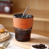 Glass Straw Cup Ins Wind Letter Advertising Gift Water Cup Printing
