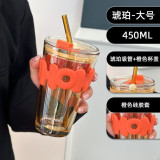 Glass Straw Cup Ins Wind Letter Advertising Gift Water Cup Printing