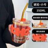 Glass Straw Cup Ins Wind Letter Advertising Gift Water Cup Printing