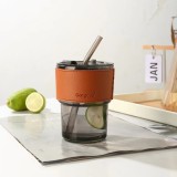 Glass Straw Cup Ins Wind Letter Advertising Gift Water Cup Printing