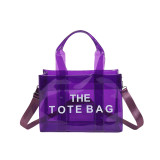 Fashionable One Shoulder Women's Bag Transparent Large Capacity PVC Jelly Bag Cross border Handheld Crossbody Tote Bag