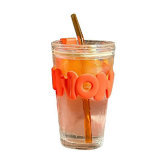 Glass Straw Cup Ins Wind Letter Advertising Gift Water Cup Printing