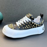 Trendy men's shoes, fashionable rivet board shoes, personalized trend casual shoes, small white shoes, men's height increase