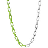 Stainless steel jewelry baked paint splicing Cuban chain thick necklace niche high-end light luxury titanium steel necklace hip-hop man