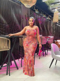 Off shoulder strapless strapless buttocks long skirt with open back strap slim fit fishtail dress