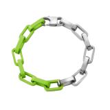 Stainless steel jewelry baked paint splicing Cuban chain thick necklace niche high-end light luxury titanium steel necklace hip-hop man