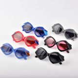 INS style triangle color blocking sunglasses with personalized geometric design trend hip-hop sunglasses