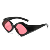 INS style triangle color blocking sunglasses with personalized geometric design trend hip-hop sunglasses
