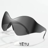 New y2k Fashion Cat Eye Sunglasses for Women Cross border Sunglasses Frameless