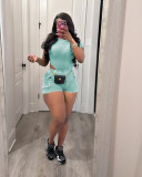 New women's casual washed jumpsuit shorts set