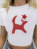 Bow tie short sleeved T-shirt for women Instagram trendy women Spicy girl Summer slim fit versatile