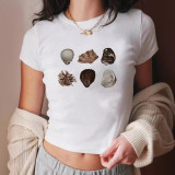 Bow tie short sleeved T-shirt for women Instagram trendy women Spicy girl Summer slim fit versatile