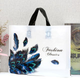 Semi transparent fruit green plastic hand-held packaging gift clothing shopping bag children's clothing shoe box bag logo