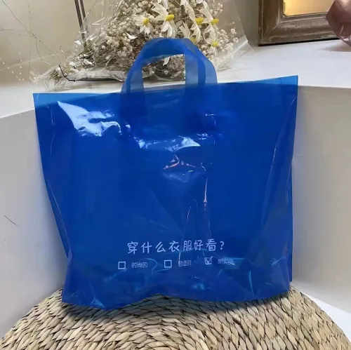 Semi transparent fruit green plastic hand-held packaging gift clothing shopping bag children's clothing shoe box bag logo