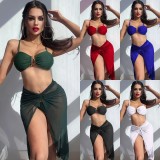 Fashion three piece set bikini split swimsuit for women