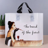 Semi transparent fruit green plastic hand-held packaging gift clothing shopping bag children's clothing shoe box bag logo