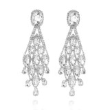 Colored Diamond Earrings, Personalized, Fashionable, Shining, Full Diamond Droplet Earrings