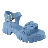 Summer women's shoes, oversized beach sandals, thick soled buckle strap, casual women