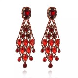 Colored Diamond Earrings, Personalized, Fashionable, Shining, Full Diamond Droplet Earrings