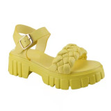 Summer women's shoes, oversized beach sandals, thick soled buckle strap, casual women