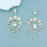 Colored rhinestone exaggerated earrings, fashionable ethnic style pendant, multi-layer earrings