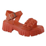 Summer women's shoes, oversized beach sandals, thick soled buckle strap, casual women