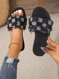 Fashionable and casual open-toe sandals, trendy and versatile Instagram flat slippers