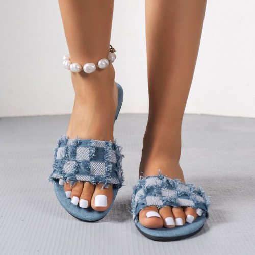 Fashionable and casual open-toe sandals, trendy and versatile Instagram flat slippers